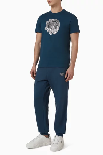 Medusa Embroidered Sweatpants in Cotton