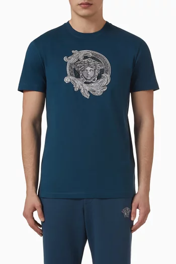 Acanthus Buckle Embroidered T-shirt in Cotton-jersey
