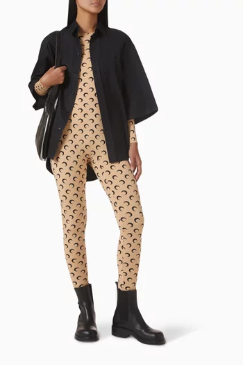 Moon-print Catsuit in Jersey