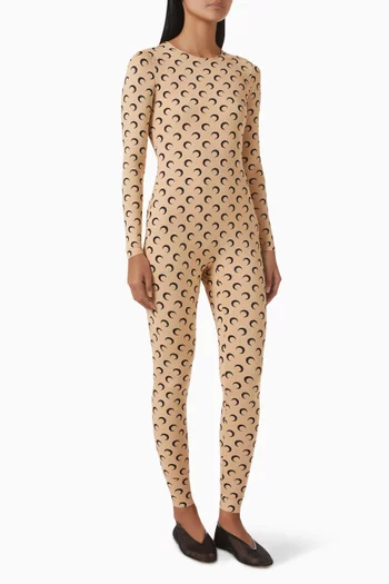 Moon-print Catsuit in Jersey
