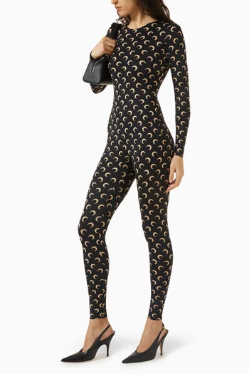 Moon-print Catsuit in Jersey