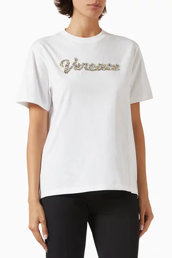 Embroidered T-shirt in Cotton Jersey