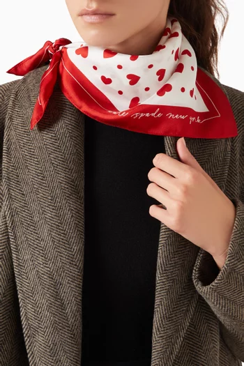 Heart Toss Printed Bandana in Silk