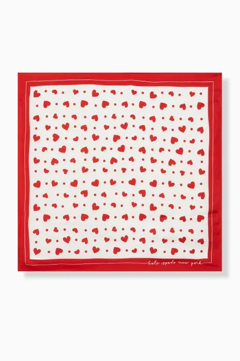 Heart Toss Printed Bandana in Silk