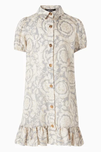 Barocco-print Shirt Dress in Silk-twill