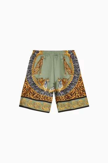 Wild Cats Shorts in Silk-twill