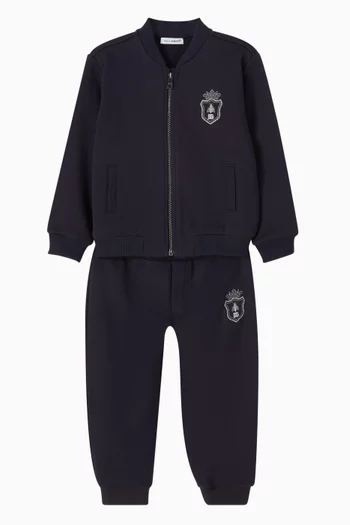 Crest-patch Zip Sweatshirt in Cotton-jersey