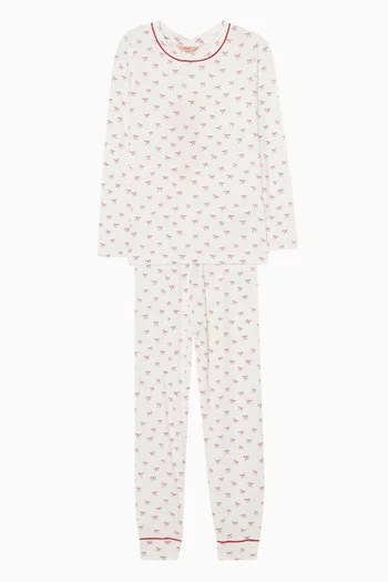 طقم بيجاما بنقشة أشرطة مودال
