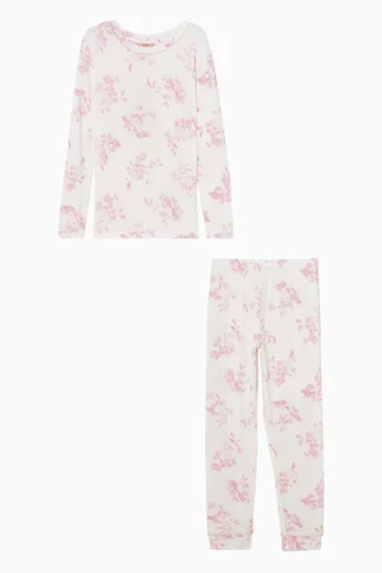 Heart-print Pyjama Set in Modal