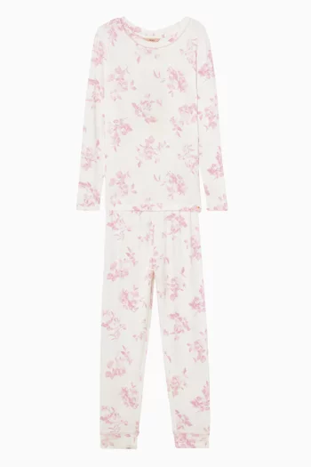 Heart-print Pyjama Set in Modal