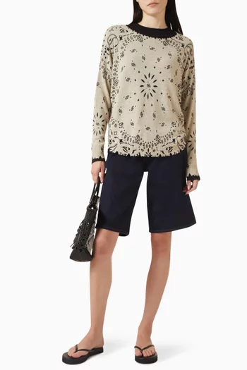 Mela Bandana-print Top in Cashmere