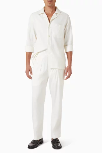 Stripe Pajama Overshirt in Herringbone
