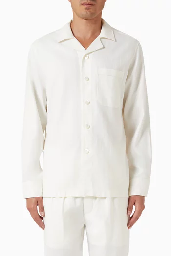 Stripe Pajama Overshirt in Herringbone