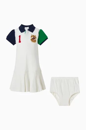 Logo Polo Dress in Cotton
