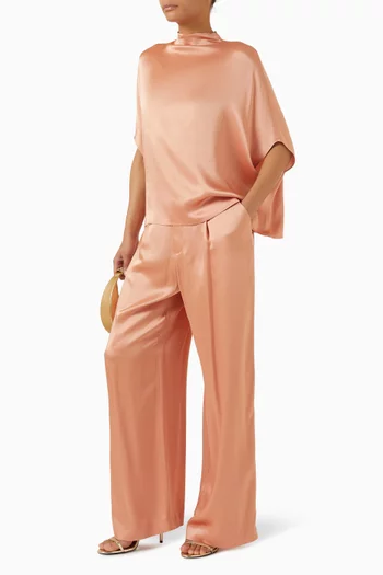 Pleated Pants in Satin