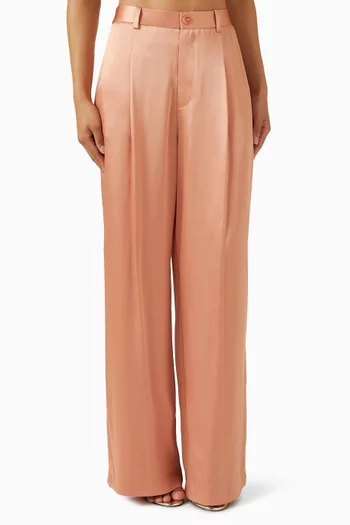 Pleated Pants in Satin