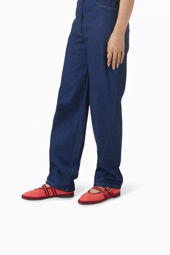 حذاء باليرينا كلير بكعب مسطح مخمل