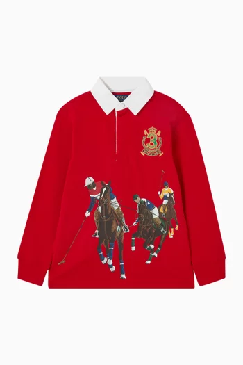 Graphic Rugby Polo T-shirt in Knit