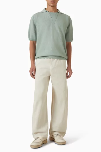 Layered Neck Polo T-shirt in Knit