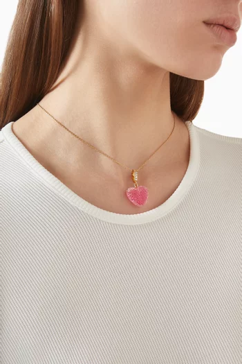 Jelly Heart Pendant in 18kt Gold-plated Brass