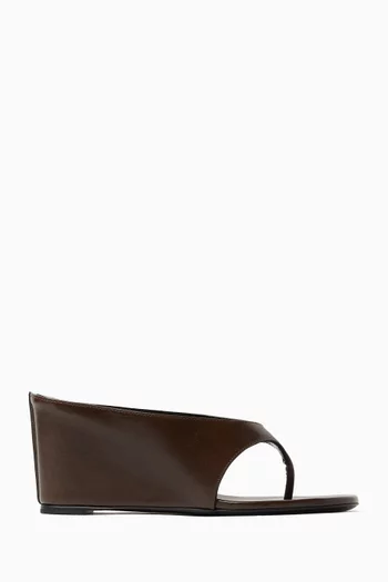 Yaga 85 Wedge Sandals in Leather