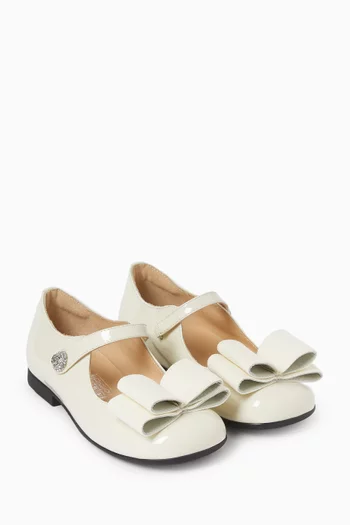 Bow Ballet Flats in Leather
