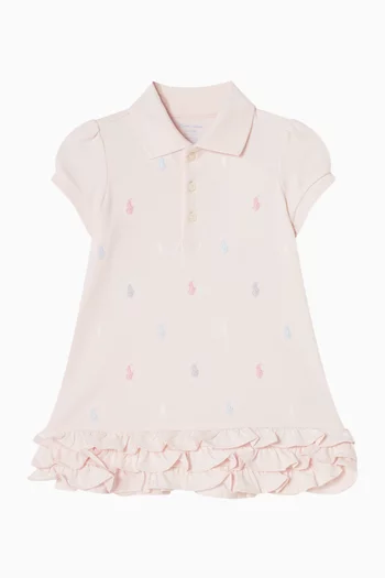 Ruffled Polo Romper in Cotton