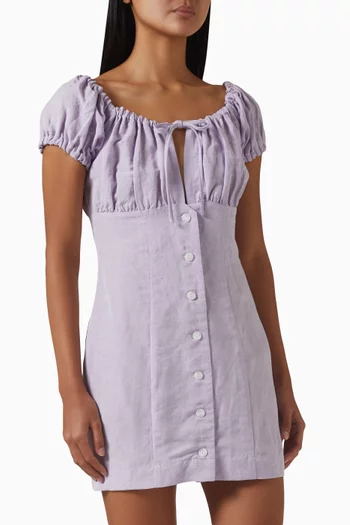 Bubble Tie Mini Dress in Tencel Blend