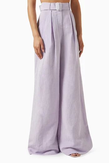 Pleated Wide-leg Pants in Tencel Blend