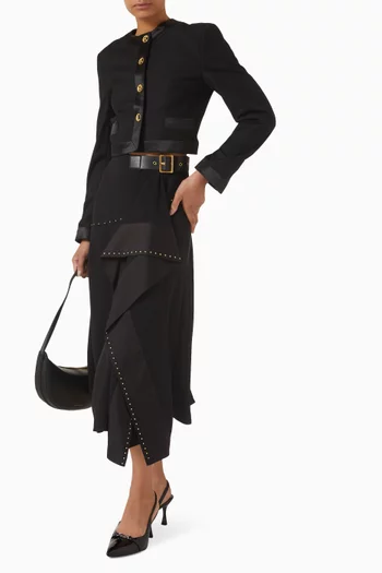 Karl DNA Letters Jacket in Duchesse Satin