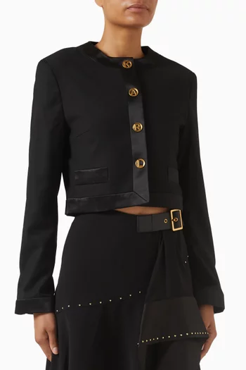 Karl DNA Letters Jacket in Duchesse Satin