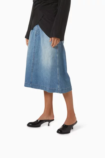 Tabi City Evening Mules in Brushed Leather