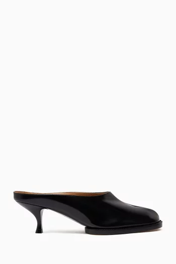 Tabi City Evening Mules in Brushed Leather