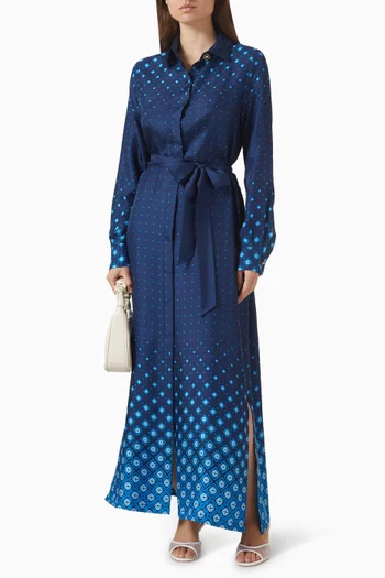 Gradient Shirtdress in Silk Twill