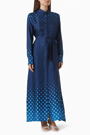 Gradient Shirtdress in Silk Twill