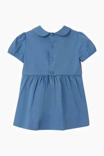 GG Embroidered Dress in Cotton-poplin