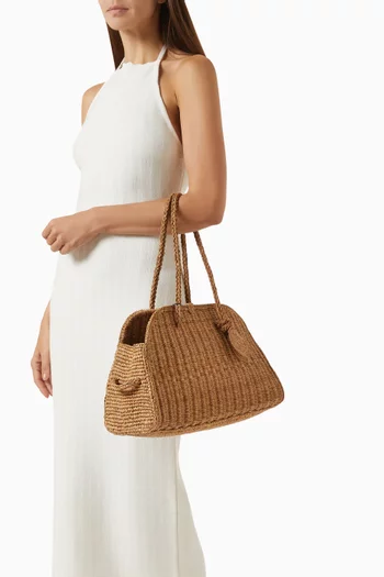 Medium Turismo Tote Bag in Raffia