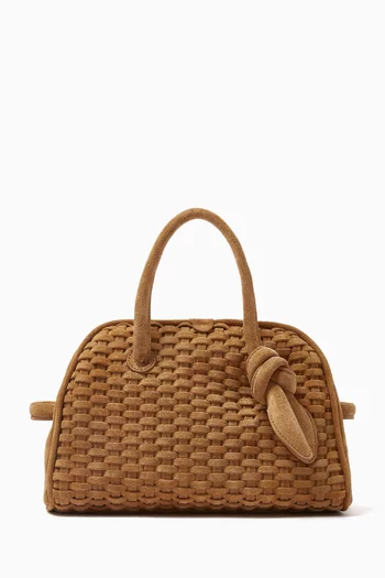 Le Petit Turismo Small Tote Bag in Woven Suede