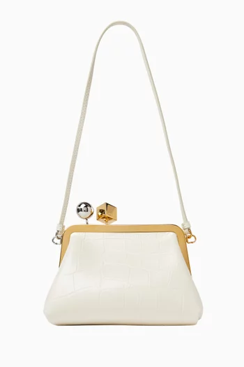 Le Berlingot Clutch In Croc-embossed Leather