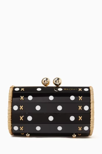Petit Boaba Clutch in Acrylic & Wicker