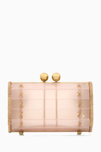 Petit Boaba Clutch in Acrylic & Wicker