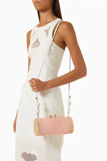 Baoba Clutch Bag in Acrylic & Wicker