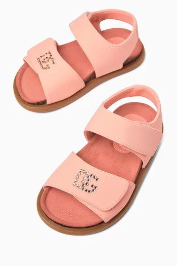 Logo Sandals in Suede & Rubber