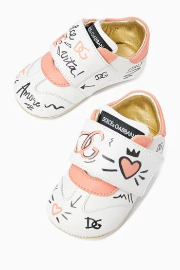 Doodled Sneakers in Leather