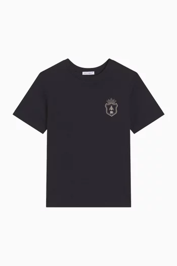 Crest-patch T-shirt in Cotton