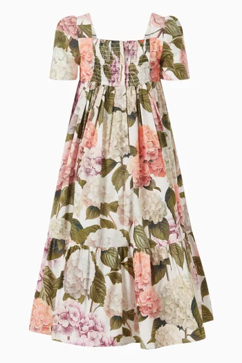 Floral Midi Dress in Cotton