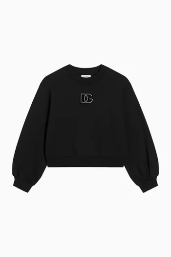 DG-patch Sweatshirt in Cotton-fleece