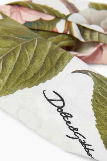 Floral Elasticated Headband in Cotton