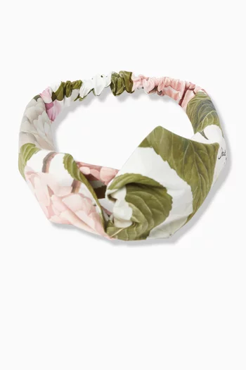 Floral Elasticated Headband in Cotton