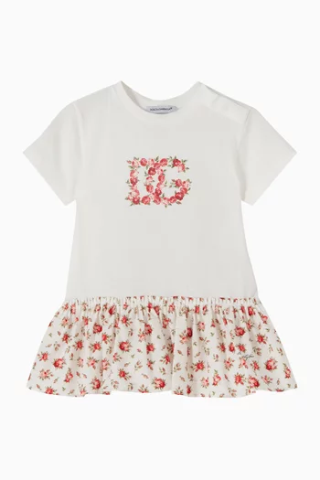 Rose-print Dress in Cotton